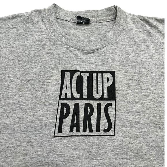 Act Up Paris Protest 90’s Vintage Rare T-shirt - Picture 3 of 5